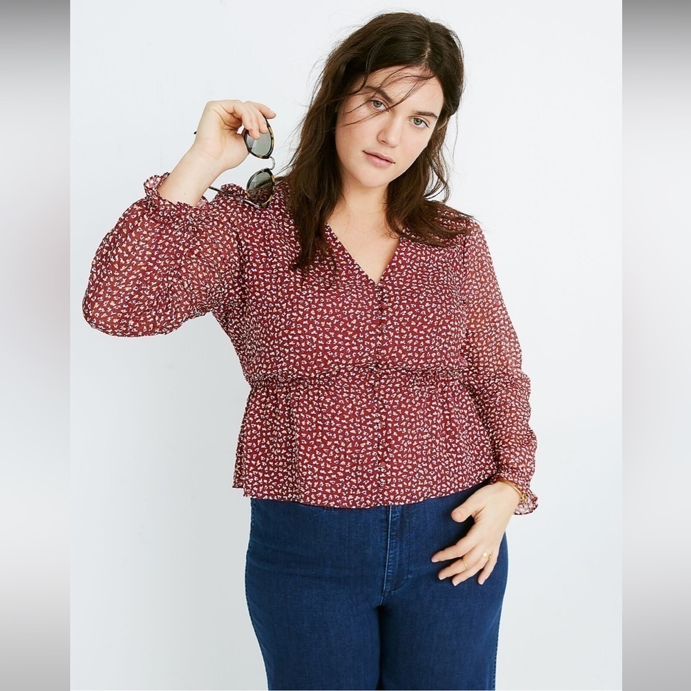 Madewell Overture Top in Ditsy Flowers Women’s Size XL - Picture 1 of 12